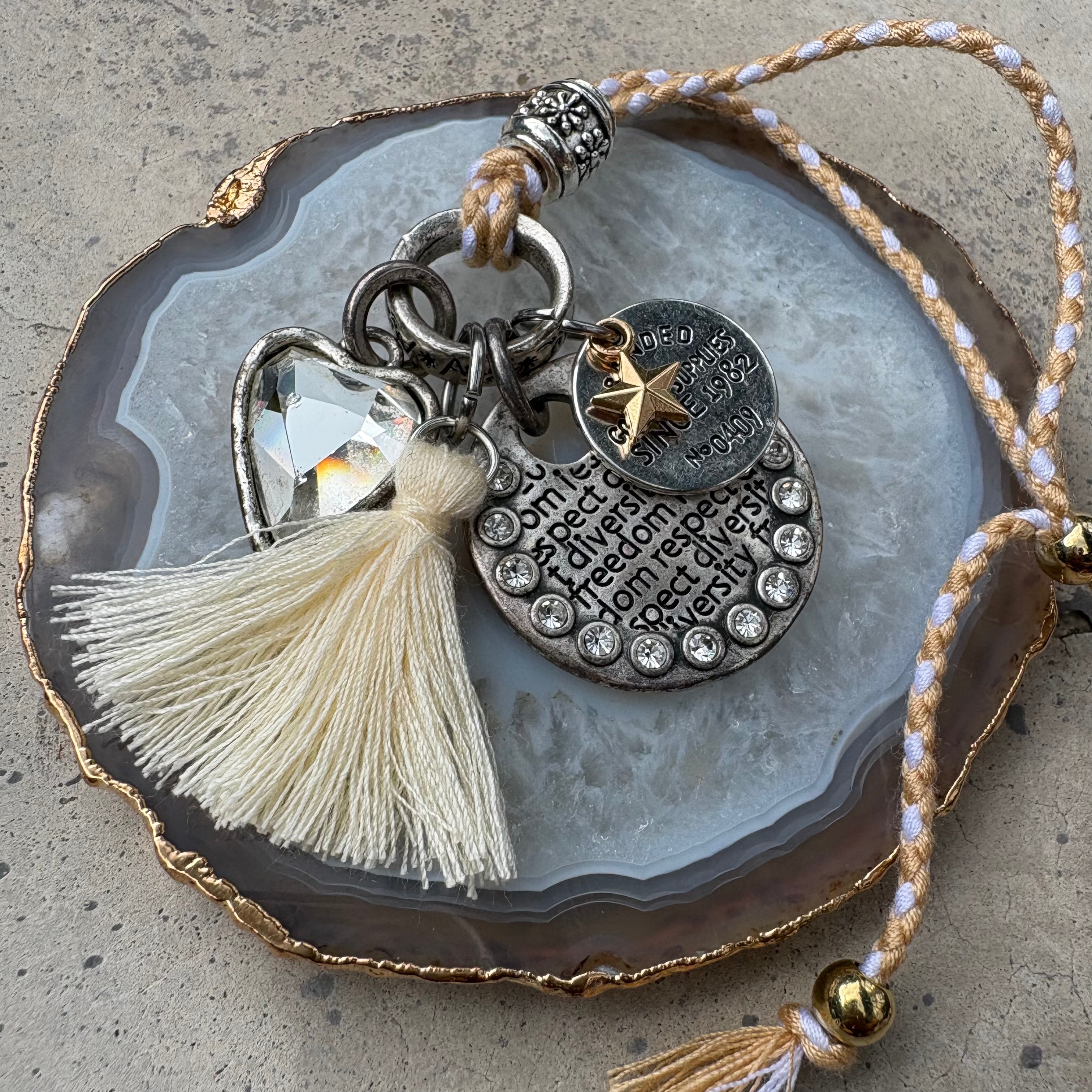 Coined Values Bag Charm