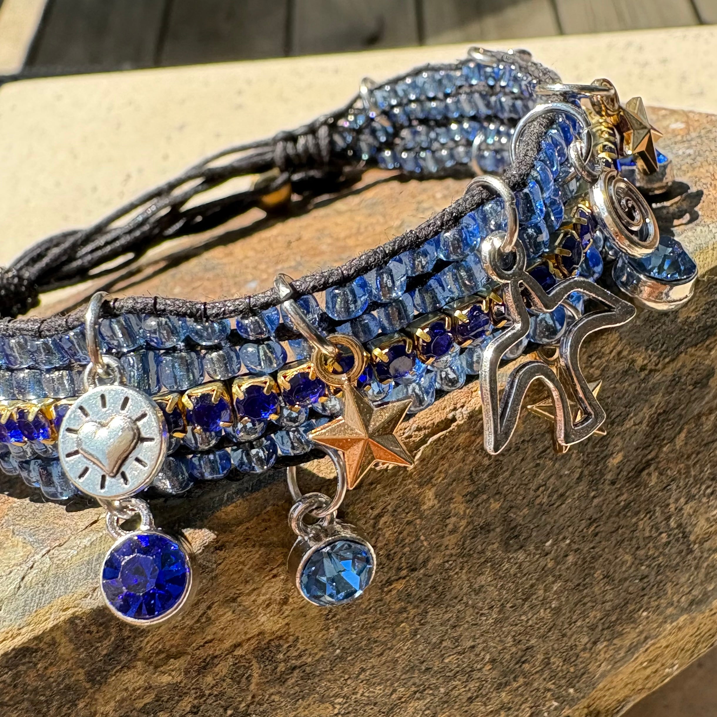 Wave Spark Beaded Charm Bracelet
