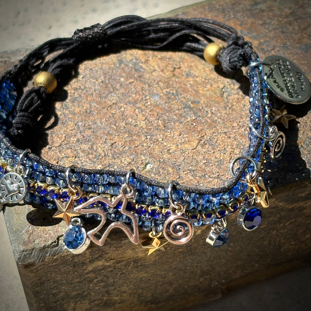 Wave Spark Beaded Charm Bracelet