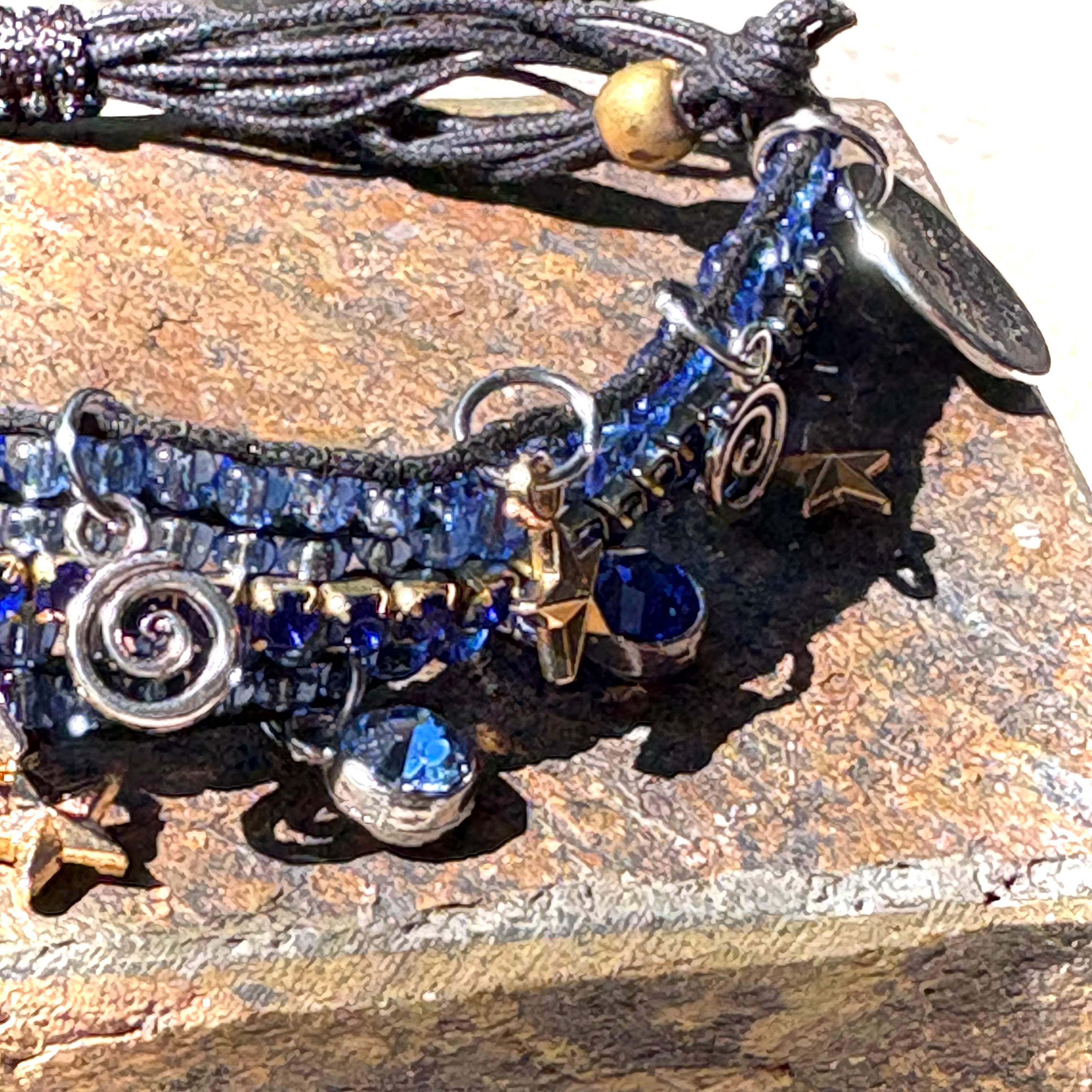 Wave Spark Beaded Charm Bracelet