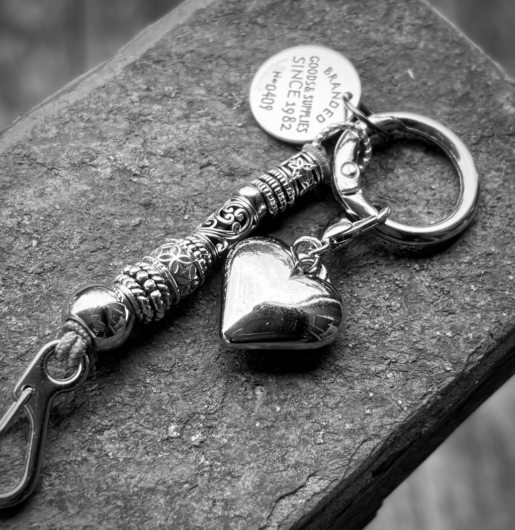 Silver Lining Heart Keychain / Charm