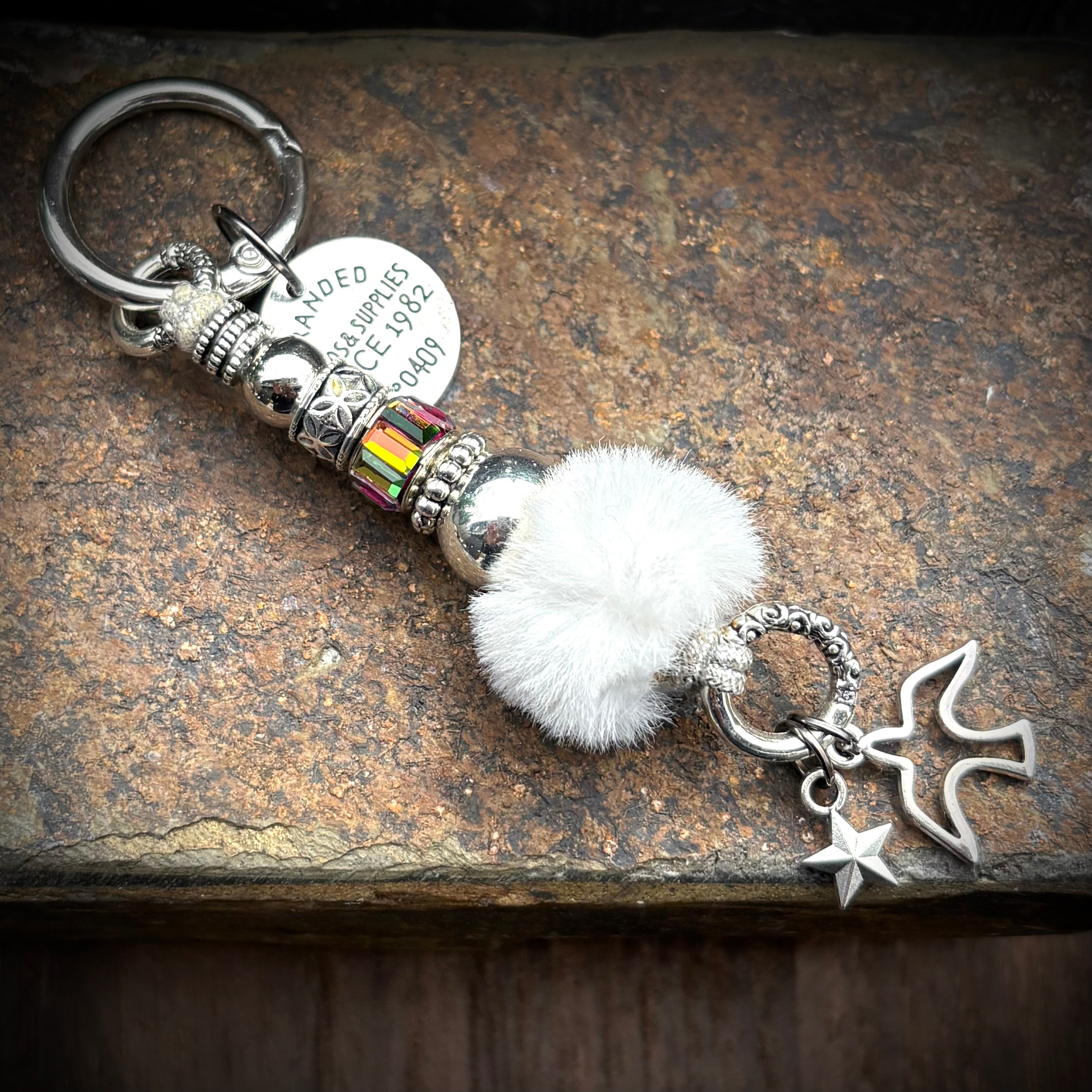 Rainbow Snowbird Keychain / Charm