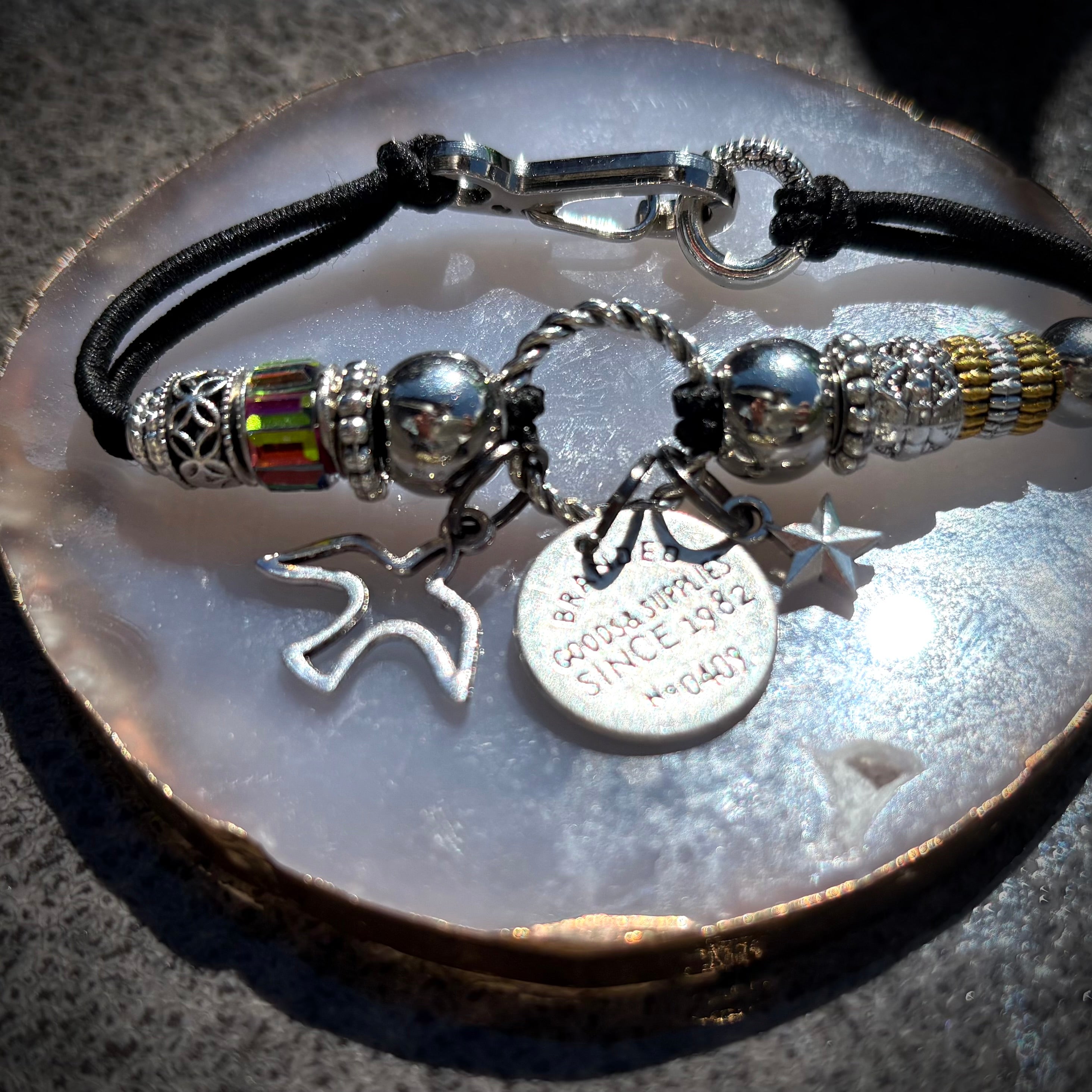Silver Groove Rainbow Warrior Bracelet